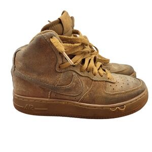 Nike AF1 Air Force‎ 1 High LV8 Wheat Youth GS Sneakers Sz 4.5 Y Shoes 807617-701